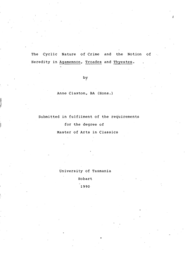 The Cyclic Nature of Crime and the Notion of Heredity in Agamemnon, Troades and Thyestes