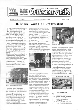 Balmain Town Hall Refurbished