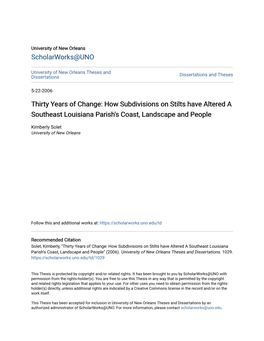 How Subdivisions on Stilts Have Altered a Southeast Louisiana Parish's Coast, Landscape and People