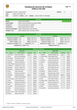 Federacao Gaucha De Futebol Súmula On-Line