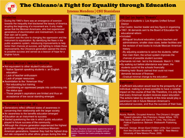 The Chicano/A's Fight for Equality Through Education Jynessa