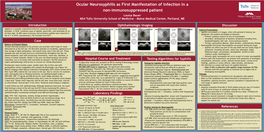 Ocular Neurosyphilis As First Manifestation of Infection in a Non