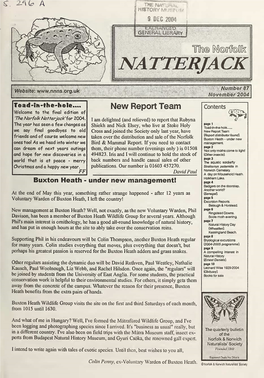 Norfolk Natterjack' for 2004