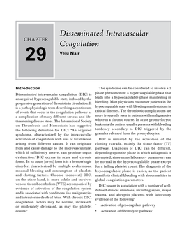 Disseminated Intravascular Coagulation