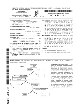 WO 2016/038142 Al 17 March 2016 (17.03.2016) P O P C T