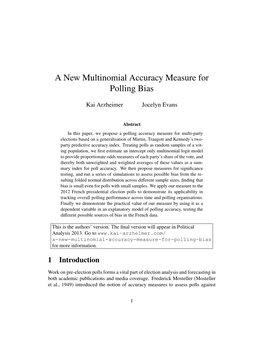 A New Multinomial Accuracy Measure for Polling Bias