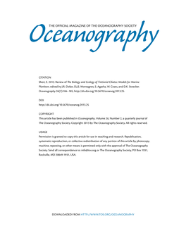 THE Official Magazine of the OCEANOGRAPHY SOCIETY