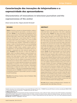 Characteristics of Innovations in Television Journalism and the Expressiveness of the Anchor