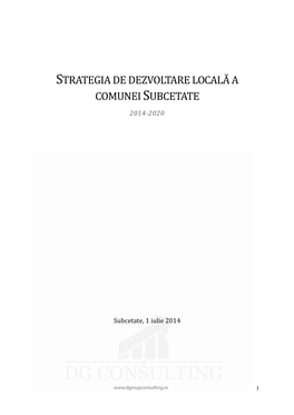 Strategia De Dezvoltare Locală a Comunei Subcetate