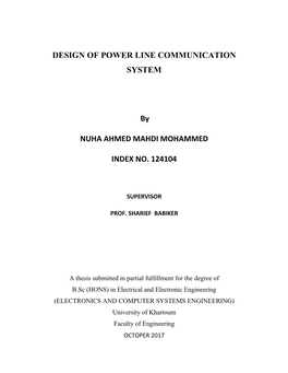 DESIGN of POWER LINE COMMUNICATION SYSTEM By