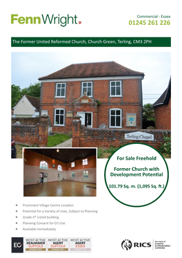 For Sale Freehold Former Church with Development Potential