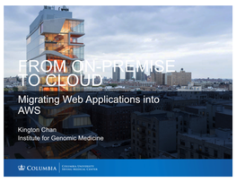 FROM ON-PREMISE to CLOUD Migrating Web Applications Into AWS