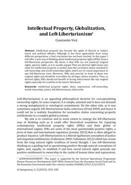 Intellectual Property, Globalization, and Left-Libertarianism*