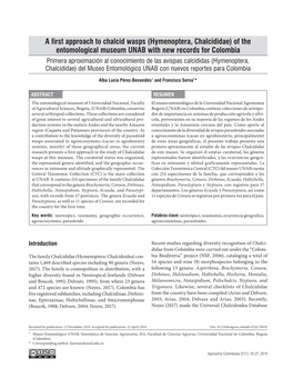 A First Approach to Chalcid Wasps (Hymenoptera, Chalcididae) of The