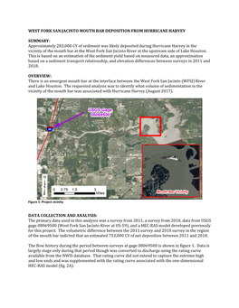 West Fork San Jacinto Mouth Bar Deposition from Hurricane Harvey