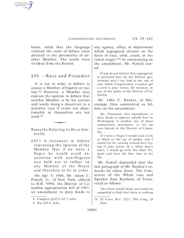 § 65. —Race and Prejudice Is Practiced Here by the District Gov- Ernment May I Say Look at Me, One of It Is Not in Order in Debate to Your Fellow Congressmen