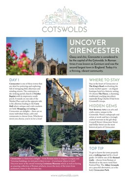 Uncover Cirencester Classy and Chic, Cirencester Is Considered to Be the Capital of the Cotswolds