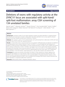 Deletions of Exons with Regulatory Activity at the DYNC1I1 Locus Are