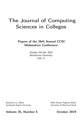 The Journal of Computing Sciences in Colleges