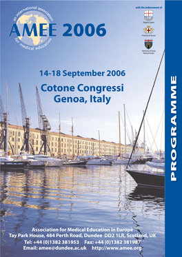 Cotone Congressi Genoa, Italy PROGRAMME