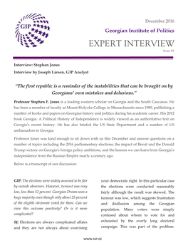 EXPERT INTERVIEW Issue #1