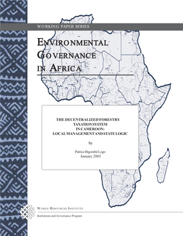 Environmental Governance in Africa Working Papers: Wp #10