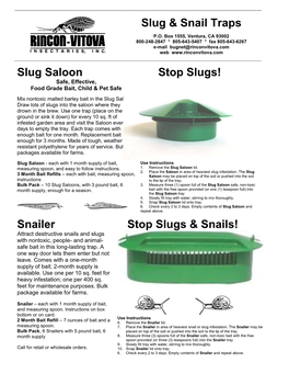 Slug & Snail Traps Slug Saloon Stop Slugs! Snailer Stop Slugs & Snails!