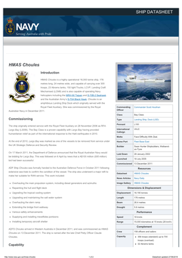 HMAS Choules Datasheet