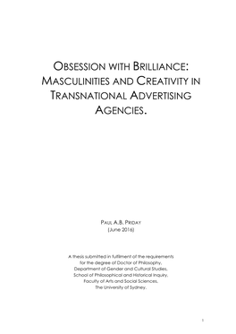 Masculinities and Creativity in Transnational Advertising Agencies