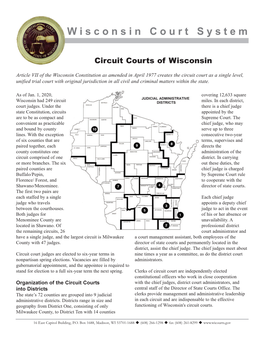 Circuit Courts of Wisconsin Handout