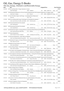 Oil, Gas, Energy, Alternative and Renewable Energy (﷼)Code Title Original Price Our Price