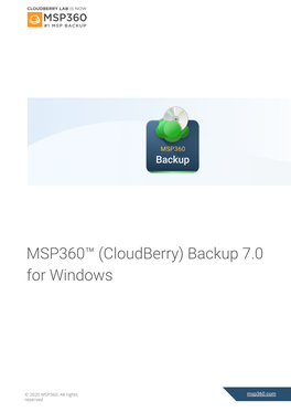 MSP360™ (Cloudberry) Backup 7.0 for Windows