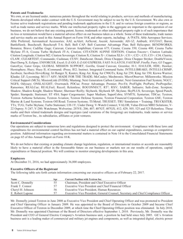 Patents and Trademarks We Own, Or Are Licensed Under, Numerous Patents Throughout the World Relating to Products, Services and Methods of Manufacturing