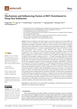 Mechanism and Influencing Factors of REY Enrichment in Deep-Sea