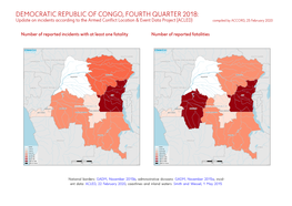 Democratic Republic of Congo, Fourth Quarter 2018: Update on Incidents According to the Armed Conflict Location & Event Data