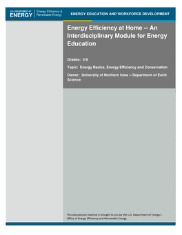 Energy Efficiency at Home -- an Interdisciplinary Module for Energy Education