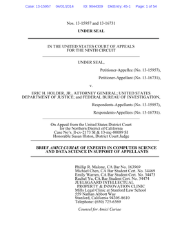 Brief Amici Curiae of Experts in Computer Science and Data Science in Support of Appellants