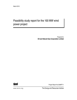 Feasibility Study Report for the 100 MW Wind Power Project