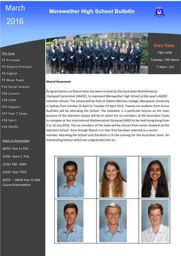 Merewether High School Bulletin