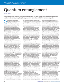 Quantum Entanglement