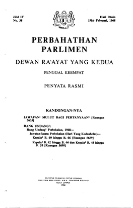 Perbahathan Parlimen Dewan Ra'ayat Yang Kedua