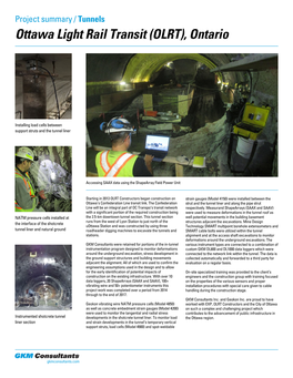 Project Summary / Tunnels Ottawa Light Rail Transit (OLRT), Ontario