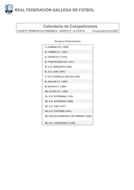 Calendario De Competición