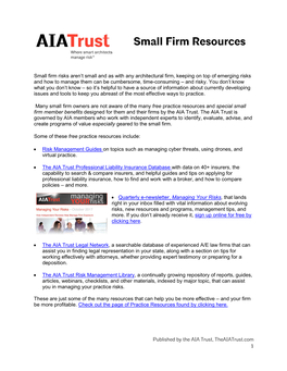 Small Firm Resources