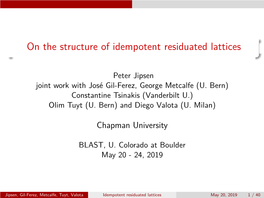 On the Structure of Idempotent Residuated Lattices