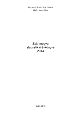 Zala Megye Statisztikai Évkönyve, 2014