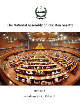 The National Assembly of Pakistan Gazette