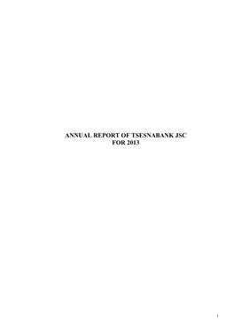 Annual Report of Tsesnabank Jsc for 2013