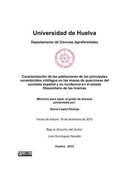 Universidad De Huelva Departamento De Ciencias Agroforestales