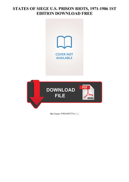 States of Siege US Prison Riots, 1971-1986 1St Edition